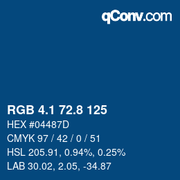 Color code: RGB 4.1 72.8 125 | qconv.com