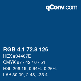 Color code: RGB 4.1 72.8 126 | qconv.com