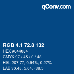Farbcode: RGB 4.1 72.8 132 | qconv.com