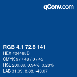 Color code: RGB 4.1 72.8 141 | qconv.com