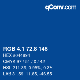 カラーコード: RGB 4.1 72.8 148 | qconv.com
