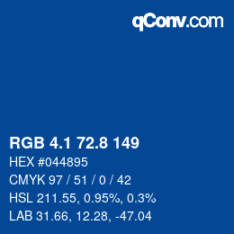 Color code: RGB 4.1 72.8 149 | qconv.com