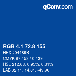 Farbcode: RGB 4.1 72.8 155 | qconv.com