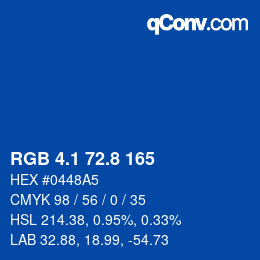 カラーコード: RGB 4.1 72.8 165 | qconv.com