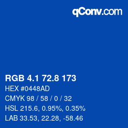 カラーコード: RGB 4.1 72.8 173 | qconv.com
