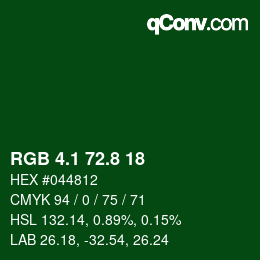 カラーコード: RGB 4.1 72.8 18 | qconv.com