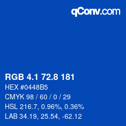 カラーコード: RGB 4.1 72.8 181 | qconv.com