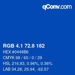 カラーコード: RGB 4.1 72.8 182 | qconv.com