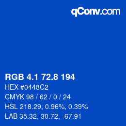 Color code: RGB 4.1 72.8 194 | qconv.com