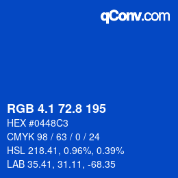 カラーコード: RGB 4.1 72.8 195 | qconv.com