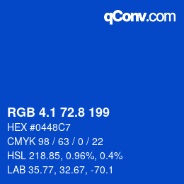 カラーコード: RGB 4.1 72.8 199 | qconv.com