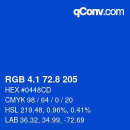 カラーコード: RGB 4.1 72.8 205 | qconv.com