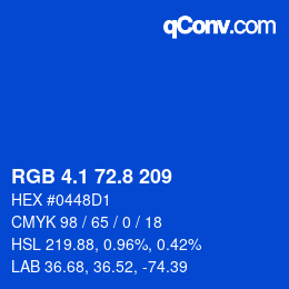 カラーコード: RGB 4.1 72.8 209 | qconv.com