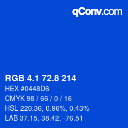 カラーコード: RGB 4.1 72.8 214 | qconv.com