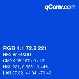 カラーコード: RGB 4.1 72.8 221 | qconv.com