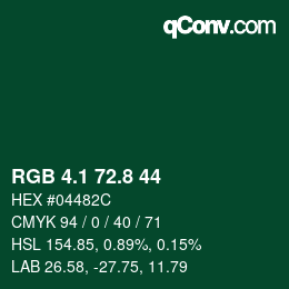 Color code: RGB 4.1 72.8 44 | qconv.com