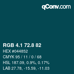 Color code: RGB 4.1 72.8 82 | qconv.com