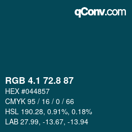 Color code: RGB 4.1 72.8 87 | qconv.com