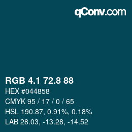 Color code: RGB 4.1 72.8 88 | qconv.com