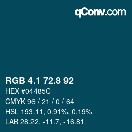 Color code: RGB 4.1 72.8 92 | qconv.com
