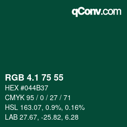 カラーコード: RGB 4.1 75 55 | qconv.com