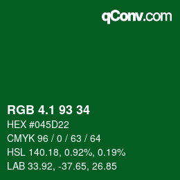 カラーコード: RGB 4.1 93 34 | qconv.com