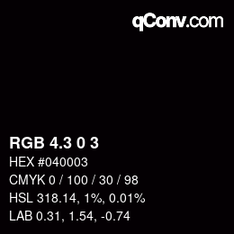 カラーコード: RGB 4.3 0 3 | qconv.com