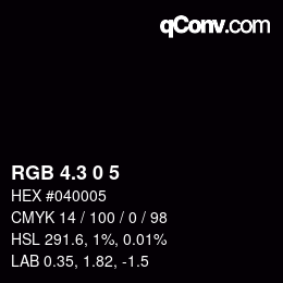 カラーコード: RGB 4.3 0 5 | qconv.com
