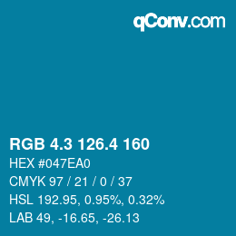 カラーコード: RGB 4.3 126.4 160 | qconv.com