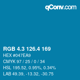 カラーコード: RGB 4.3 126.4 169 | qconv.com