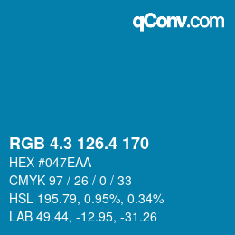カラーコード: RGB 4.3 126.4 170 | qconv.com