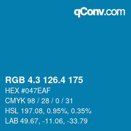 カラーコード: RGB 4.3 126.4 175 | qconv.com