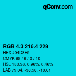 カラーコード: RGB 4.3 216.4 229 | qconv.com