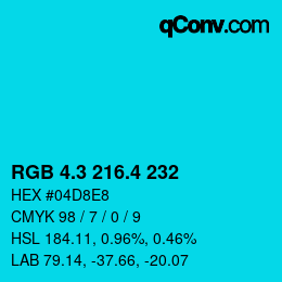 カラーコード: RGB 4.3 216.4 232 | qconv.com