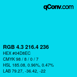 カラーコード: RGB 4.3 216.4 236 | qconv.com