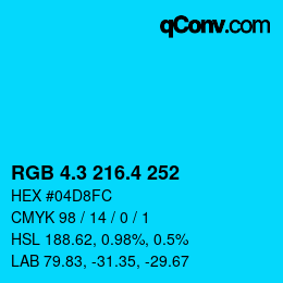 カラーコード: RGB 4.3 216.4 252 | qconv.com