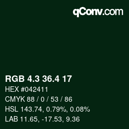 カラーコード: RGB 4.3 36.4 17 | qconv.com