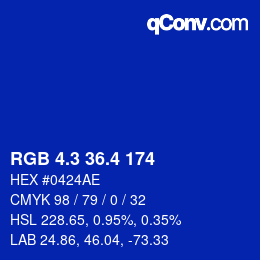 カラーコード: RGB 4.3 36.4 174 | qconv.com