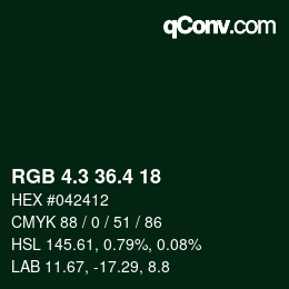 カラーコード: RGB 4.3 36.4 18 | qconv.com