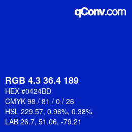 カラーコード: RGB 4.3 36.4 189 | qconv.com