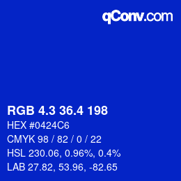 カラーコード: RGB 4.3 36.4 198 | qconv.com