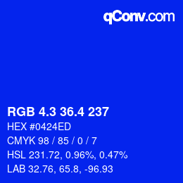 カラーコード: RGB 4.3 36.4 237 | qconv.com