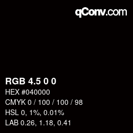 Color code: RGB 4.5 0 0 | qconv.com
