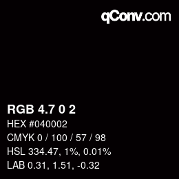 カラーコード: RGB 4.7 0 2 | qconv.com