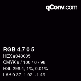 カラーコード: RGB 4.7 0 5 | qconv.com