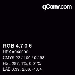 カラーコード: RGB 4.7 0 6 | qconv.com