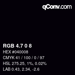 カラーコード: RGB 4.7 0 8 | qconv.com