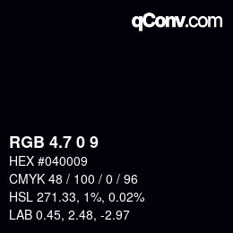 カラーコード: RGB 4.7 0 9 | qconv.com