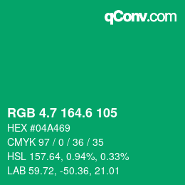 カラーコード: RGB 4.7 164.6 105 | qconv.com