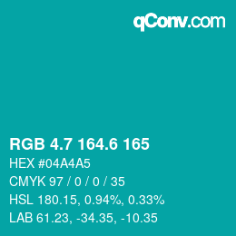 カラーコード: RGB 4.7 164.6 165 | qconv.com